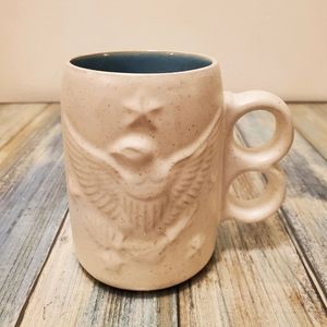 Vintage 1960s Embossed Eagle Stars military coffee tea mug